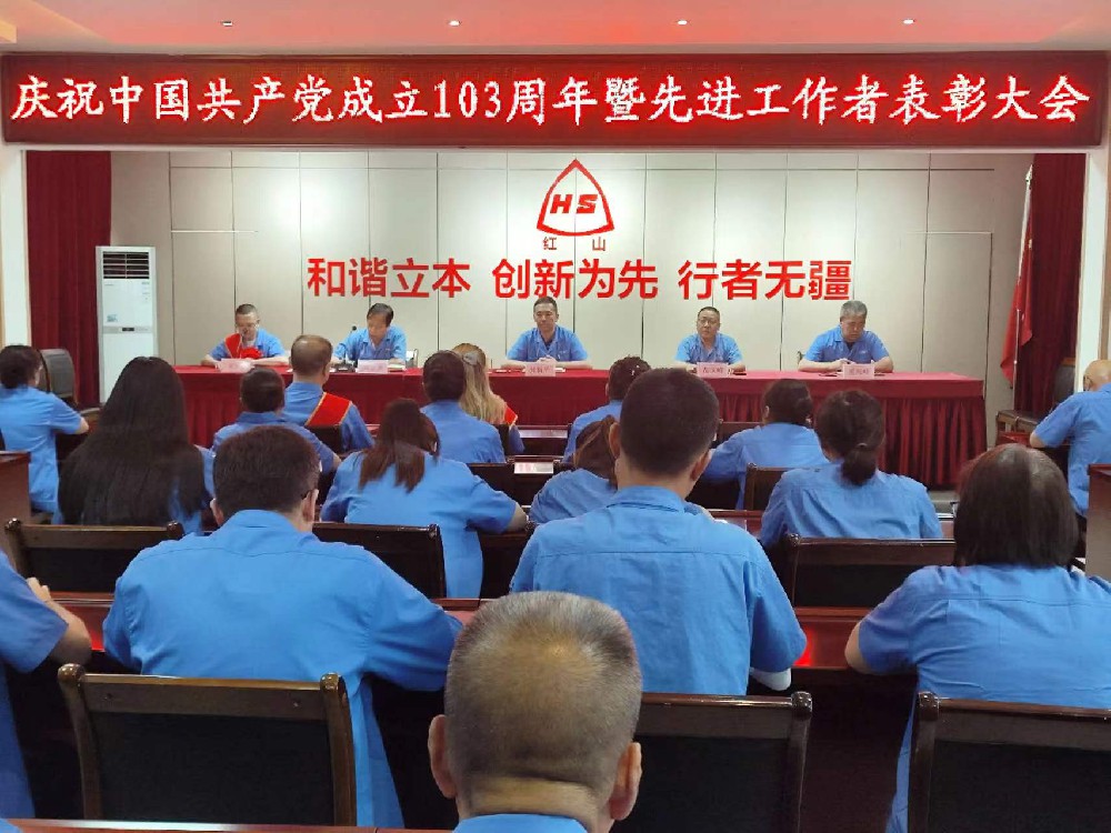 红山公司隆重举行庆祝中国共产党成立103周年暨先进工作者表彰大会